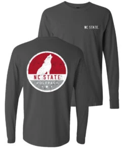NC State Wolfpack Comfort Colors Charcoal Howling Wolf Circle L/S T-Shirt(Nc State Wolfpack Comfort Colors Charcoal Howling Wolf Circle L S T Shirt)