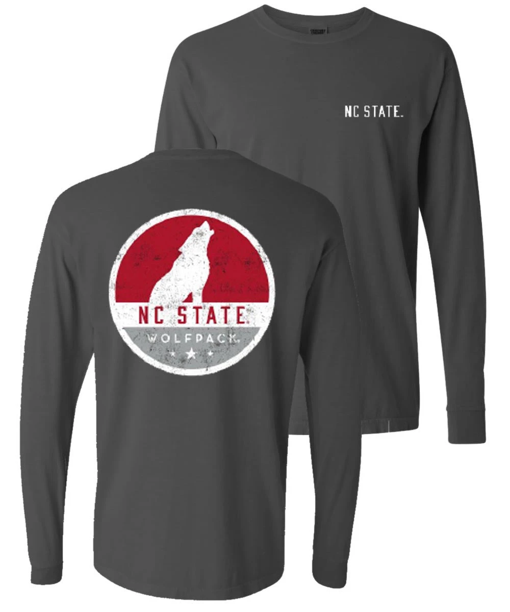 NC State Wolfpack Comfort Colors Charcoal Howling Wolf Circle L/S T-Shirt(Nc State Wolfpack Comfort Colors Charcoal Howling Wolf Circle L S T Shirt) 1 NC State Wolfpack Comfort Colors Charcoal Howling Wolf Circle L/S T-Shirt(Nc State Wolfpack Comfort Colors Charcoal Howling Wolf Circle L S T Shirt)