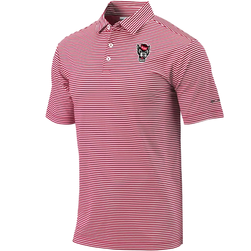NC State Wolfpack Columbia Red And White Stripe Club Invite Polo(Nc State Wolfpack Columbia Red And White Stripe Club Invite Polo) 1 NC State Wolfpack Columbia Red And White Stripe Club Invite Polo(Nc State Wolfpack Columbia Red And White Stripe Club Invite Polo)