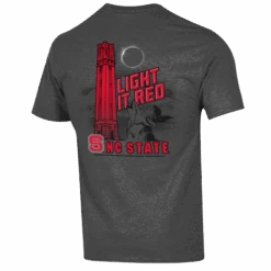 NC State Wolfpack Champion Granite Heather Light It Red T-Shirt(Nc State Wolfpack Champion Granite Heather Light It Red T Shirt)