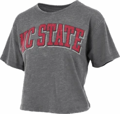 NC State Wolfpack Women's Heather Black Michelin Crop Top(Nc State Wolfpack Womens Heather Black Michelin Crop Top)