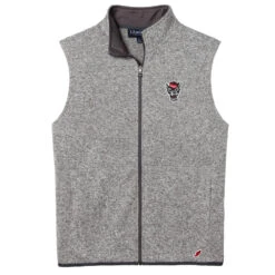 NC State Wolfpack Heather Grey Wolfhead Saranac Full Zip Vest(Nc State Wolfpack Heather Grey Wolfhead Saranac Full Zip Vest)