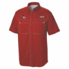 NC State Wolfpack Columbia Red Slobbering Wolf Low Drag Offshore Button Down Shirt(Nc State Wolfpack Columbia Red Slobbering Wolf Low Drag Offshore Button Down Shirt)