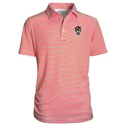 NC State Wolfpack Toddler Red And White Striped Wolfhead Carson Polo(Nc State Wolfpack Toddler Red And White Striped Wolfhead Carson Polo)