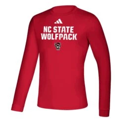 NC State Wolfpack Adidas Red Wolfpack Creator Long Sleeve Performance T-Shirt(Nc State Wolfpack Adidas Red Wolfpack Creator Long Sleeve Performance T Shirt)