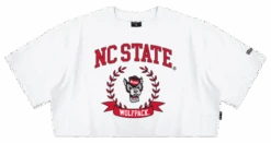 NC State Wolfpack Hype And Vice Women's White Track Crop Top(Nc State Wolfpack Hype And Vice Womens White Track Crop Top)