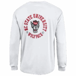 Champion NC State Wolfpack Circle Wolfhead 1887 White Long Sleeve T-Shirt(Nc State Wolfpack Circle Wolfhead 1887 White Long Sleeve T Shirt)