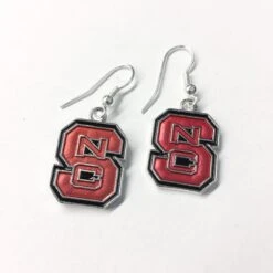NC State Wolfpack FTH Red Block S Earrings(Nc State Wolfpack Fth Red Block S Earrings)