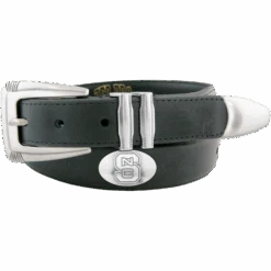 NC State Wolfpack Black Concho Tip Leather Belt(Nc State Wolfpack Black Concho Tip Leather Belt)