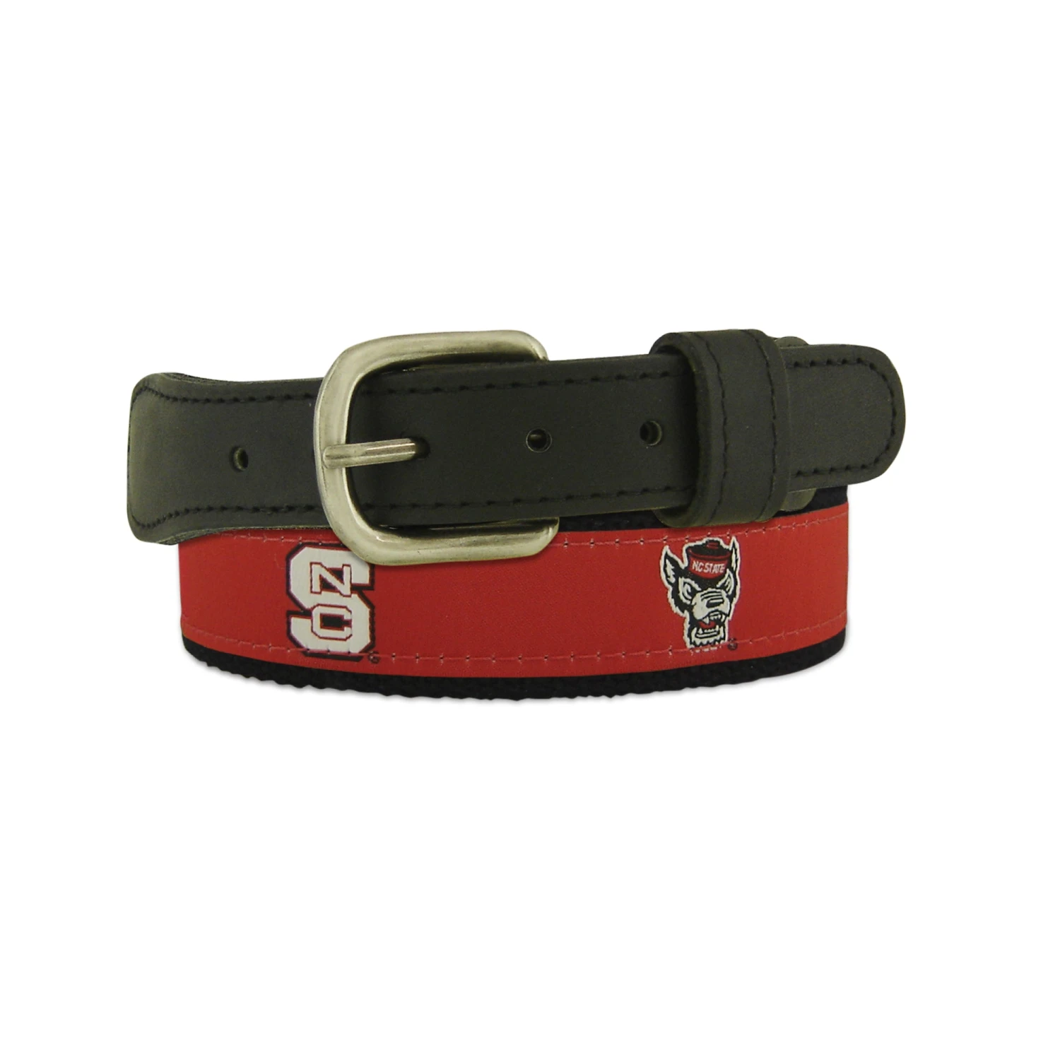 NC State Wolfpack Red And Black Block S And Wolfhead Belt(Nc State Wolfpack Red And Black Block S And Wolfhead Belt) 1 NC State Wolfpack Red And Black Block S And Wolfhead Belt(Nc State Wolfpack Red And Black Block S And Wolfhead Belt)