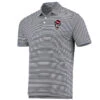 NC State Wolfpack Columbia Black And White Striped Omni-Wick Club Invite Wolfhead Polo(Nc State Wolfpack Columbia Black And White Striped Omni Wick Club Invite Wolfhead Polo)