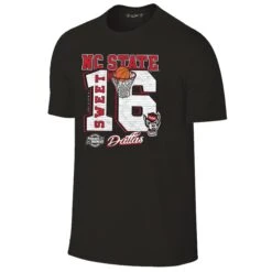 NC State Wolfpack 2024 Men's Basketball Sweet Sixteen Black T-Shirt(Nc State Wolfpack 2024 Mens Basketball Sweet Sixteen Black T Shirt)