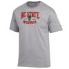 NC State Wolfpack Champion Grey Arched Wolfpack Est. 1887 Over Wolfhead T-Shirt(Nc State Wolfpack Champion Grey Arched Wolfpack Est 1887 Over Wolfhead T Shirt)
