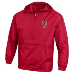 NC State Wolfpack Champion Youth Red Wolfhead Pack N Go Jacket(Nc State Wolfpack Champion Youth Red Wolfhead Pack N Go Jacket)