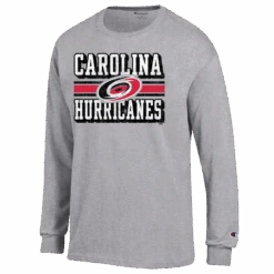Champion Carolina Hurricanes Grey Long Sleeve T-Shirt(Carolina Hurricanes Grey Long Sleeve T Shirt)