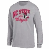 NC State Wolfpack Champion Grey Slobbering Wolf Block Script Long Sleeve T-Shirt(Nc State Wolfpack Champion Grey Slobbering Wolf Block Script Long Sleeve T Shirt)