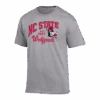 NC State Wolfpack Champion Grey Slobbering Wolf Block Script Short Sleeve T-Shirt(Nc State Wolfpack Champion Grey Slobbering Wolf Block Script Short Sleeve T Shirt)