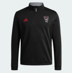 NC State Wolfpack Adidas 2025 Black Wolfhead Elevated 1/4 Zip(Nc State Wolfpack Adidas 2025 Black Wolfhead Elevated 1 4 Zip)
