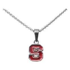 NC State Wolfpack Red Block S Pendant Necklace(Nc State Wolfpack Red Block S Pendant Necklace)