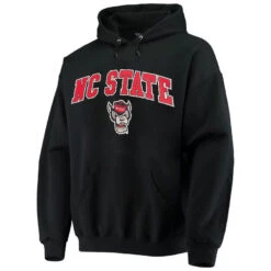 NC State Wolfpack Black Arched Signature Wolfhead Hooded Sweatshirt(Nc State Wolfpack Retro Brands Black Arched Wolfhead Hooded Sweatshirt)