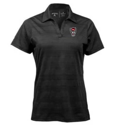 NC State Wolfpack Antigua Women's Black Multi Compass Short Sleeve Polo Shirt(Nc State Wolfpack Antigua Womens Black Multi Compass Short Sleeve Polo Shirt)