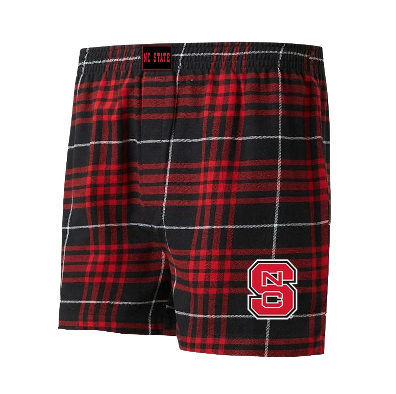 NC State Wolfpack Men's Black/Red Block S Concord Flannel Boxer Shorts(Nc State Wolfpack Mens Black Red Block S Concord Flannel Boxer Shorts) 1 NC State Wolfpack Men's Black/Red Block S Concord Flannel Boxer Shorts(Nc State Wolfpack Mens Black Red Block S Concord Flannel Boxer Shorts)