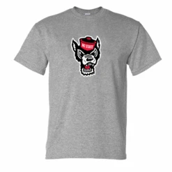 NC State Wolfpack Sports Grey Wolfhead T-Shirt(Nc State Wolfpack Grey Wolfhead T Shirt)