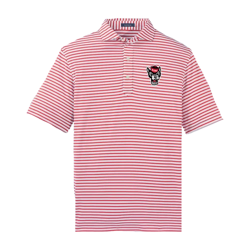 NC State Wolfpack Turtleson Red And White Gus Stripe Wolfhead Performance Polo(Nc State Wolfpack Turtleson Red And White Gus Stripe Wolfhead Performance Polo) 1 NC State Wolfpack Turtleson Red And White Gus Stripe Wolfhead Performance Polo(Nc State Wolfpack Turtleson Red And White Gus Stripe Wolfhead Performance Polo)