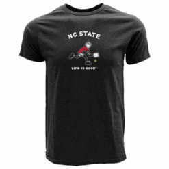 NC State Wolfpack Heathered Black Life Is Good Jake Pickleball T-Shirt(Nc State Wolfpack Heathered Black Life Is Good Jake Pickleball T Shirt)