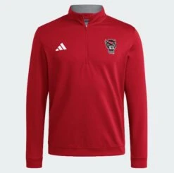 NC State Wolfpack Adidas 2025 Red Wolfhead Elevated 1/4 Zip(Nc State Wolfpack Adidas 2025 Red Wolfhead Elevated 1 4 Zip)