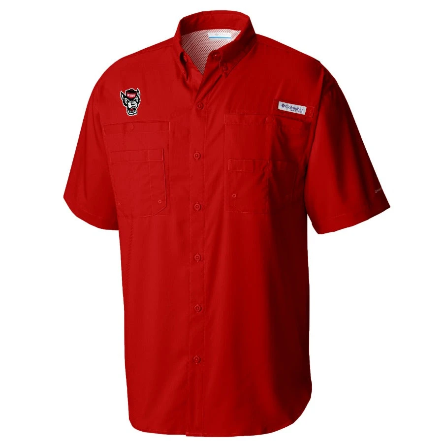 NC State Wolfpack Columbia Red Wolfhead Tamiami Button Down Shirt(Nc State Wolfpack Columbia Red Wolfhead Tamiami Button Down Shirt) 1 NC State Wolfpack Columbia Red Wolfhead Tamiami Button Down Shirt(Nc State Wolfpack Columbia Red Wolfhead Tamiami Button Down Shirt)