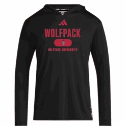 NC State Wolfpack Adidas Black Hoodie Long Sleeve Shirt(Nc State Wolfpack Adidas Black Hoodie Long Sleeve)