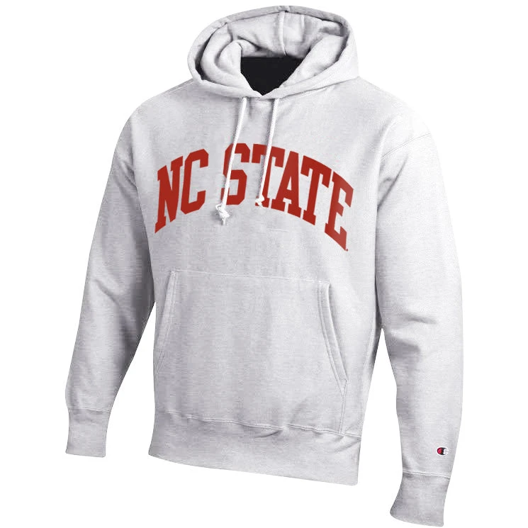 NC State Wolfpack Champion Silver Grey Arched NC State Reverse Weave Hooded Sweatshirt(Nc State Wolfpack Champion Silver Grey Arched Nc State Reverse Weave Hooded Sweatshirt) 1 NC State Wolfpack Champion Silver Grey Arched NC State Reverse Weave Hooded Sweatshirt(Nc State Wolfpack Champion Silver Grey Arched Nc State Reverse Weave Hooded Sweatshirt)