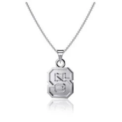 NC State Wolfpack Silver Block S Pendant Necklace(Nc State Wolfpack Silver Block S Pendant Necklace)