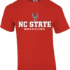 NC State Wolfpack Red Wolfhead Wrestling T-Shirt(Nc State Wolfpack Trt Red Wolfhead Wrestling T Shirt)